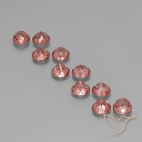 Gemas de granate malayo Rosado medio natural de 6.99 ct, Redondo, VS