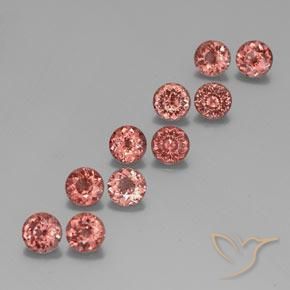 Gemas de granate malayo Rosa rosado natural de 6.11 ct, Redondo, VS