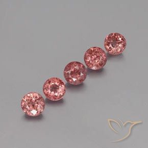 Gemas de granate malayo Rosado oscuro medio natural de 4.58 ct, Redondo, VS