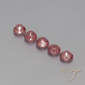 Gemas de granate malayo Rosado oscuro medio natural de 4.58 ct, Redondo, VS