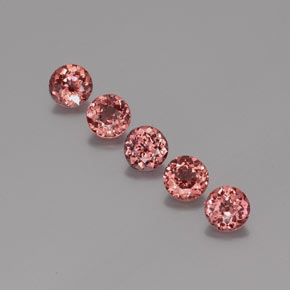 Gemas de granate malayo rosa natural de 4,00 ct, corte redondo, VS