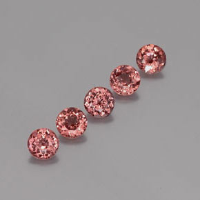 Gemas de granate malayo rosa natural de 4,00 ct, corte redondo, VS