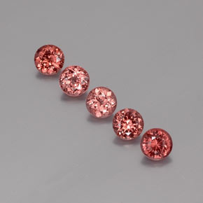 Gemas de granate malayo naranja natural de 4,16 ct, corte redondo, VS
