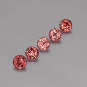 Gemas de granate malayo naranja natural de 4,16 ct, corte redondo, VS