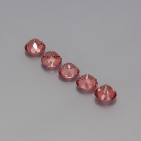 Gemas de granate malayo naranja natural de 4,16 ct, corte redondo, VS