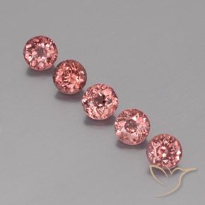 4.07ctw Natural Rosado rosa intenso granate malayo, Redondo, VS