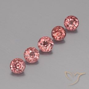 Gemas de granate malayo Rosado rosa intenso natural de 4.07 ct, Redondo, VS