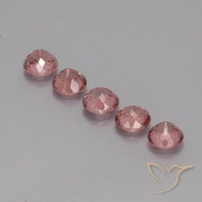 Gemas de granate malayo Rosado rosa intenso natural de 4.07 ct, Redondo, VS