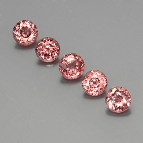 Gemas de granate malayo naranja natural de 3,92 ct, corte redondo, VS