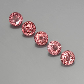 Gemas de granate malayo Naranja rosado natural de  ct, Corte Redondo, VS