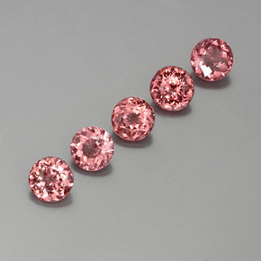 Gemas de granate malayo Naranja rosado natural de  ct, Corte Redondo, VS