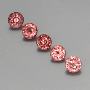 Gemas de granate malayo Naranja rosado natural de  ct, Corte Redondo, VS