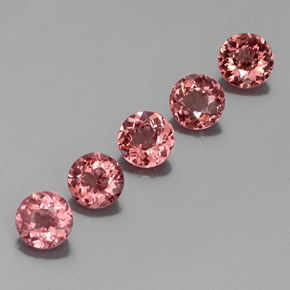 Gemas de granate malayo rosa anaranjado natural de  ct, corte redondo, VS