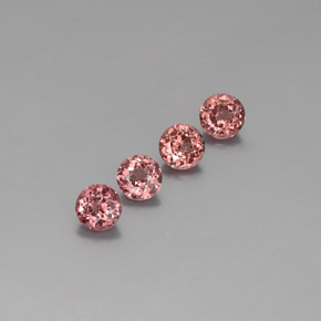 Gemas de granate malayo rosa natural de 3,30 ct, corte redondo, VS