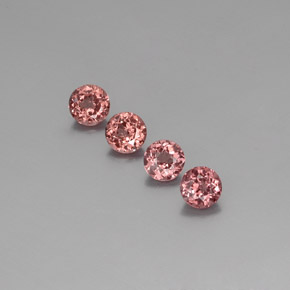 Gemas de granate malayo rosa natural de 3,30 ct, corte redondo, VS