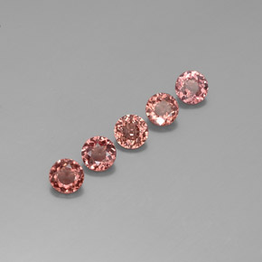 Gemas de granate malayo rosa natural de 3,45 ct, corte redondo, VS