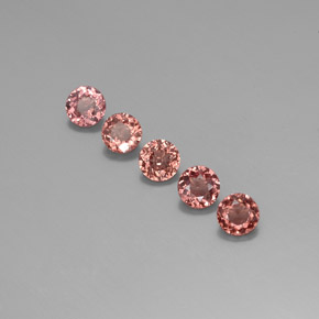 Gemas de granate malayo rosa natural de 3,45 ct, corte redondo, VS