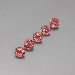 Gemas de granate malayo rosa natural de  ct, corte redondo, VS