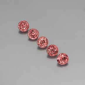 Gemas de granate malayo rosa natural de  ct, corte redondo, VS