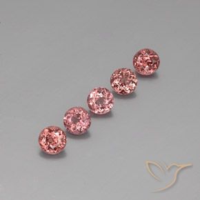 Gemas de granate malayo Rosa rosado natural de 4.38 ct, Redondo, VS