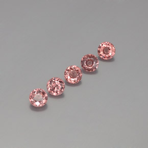 Gemas de granate malayo rosa natural de 2,95 ct, corte redondo, VS