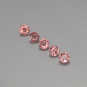 Gemas de granate malayo rosa natural de 2,95 ct, corte redondo, VS