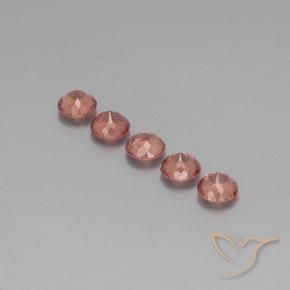 Gemas de granate malayo Rosado medio natural de 4.49 ct, Redondo, VS