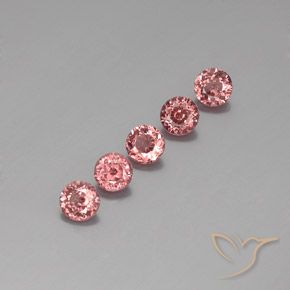 Gemas de granate malayo Rosado medio natural de 4.05 ct, Redondo, VS
