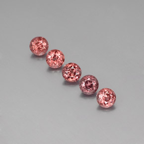 Gemas de granate malayo naranja natural de 4,47 ct, corte redondo, VS