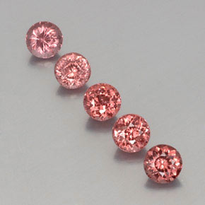 Gemas de granate malayo rosa natural de  ct, corte redondo, VS