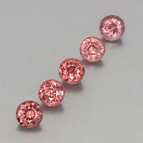 Gemas de granate malayo rosa natural de  ct, corte redondo, VS