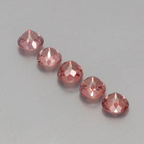 Gemas de granate malayo rosa natural de  ct, corte redondo, VS