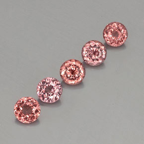 Gemas de granate malayo rosa natural de  ct, corte redondo, VS
