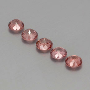 Gemas de granate malayo rosa natural de  ct, corte redondo, VS