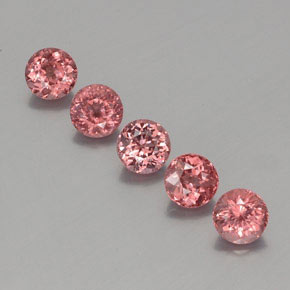 Gemas de granate malayo rosa natural de  ct, corte redondo, VS
