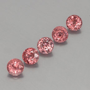 Gemas de granate malayo rosa natural de  ct, corte redondo, VS