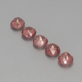 Gemas de granate malayo rosa natural de  ct, corte redondo, VS