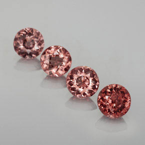 Gemas de granate malayo rosa natural de  ct, corte redondo, VS