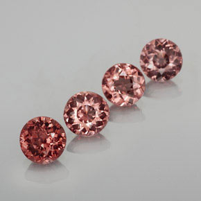 Gemas de granate malayo rosa natural de  ct, corte redondo, VS