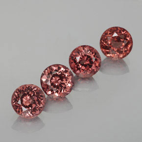 Gemas de granate malayo rosa natural de 4,17 ct, corte redondo, VS