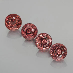Gemas de granate malayo rosa natural de 4,17 ct, corte redondo, VS