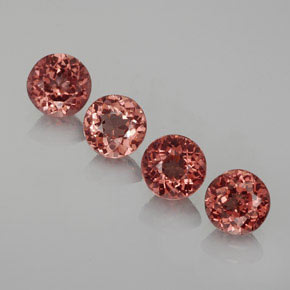 Gemas de granate malayo rojo natural de 3,47 ct, corte redondo, VS