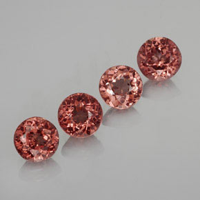 Gemas de granate malayo rojo natural de 3,47 ct, corte redondo, VS