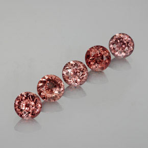 Gemas de granate malayo rosa natural de  ct, corte redondo, VS