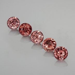 Gemas de granate malayo rosa natural de  ct, corte redondo, VS