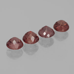 Gemas de granate malayo Rosado medio natural de 3.23 ct, Corte Redondo, VS