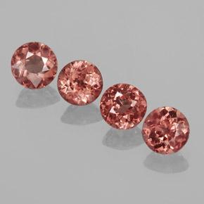 Gemas de granate malayo Rosado rojizo natural de 3.03 ct, Corte Redondo, VS