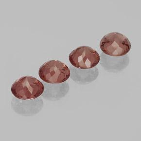 Gemas de granate malayo Rosado rojizo natural de 3.03 ct, Corte Redondo, VS