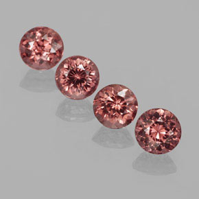 Gemas de granate malayo rosa natural de 3,23 ct, corte redondo, VS