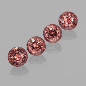 Gemas de granate malayo rosa natural de 3,23 ct, corte redondo, VS